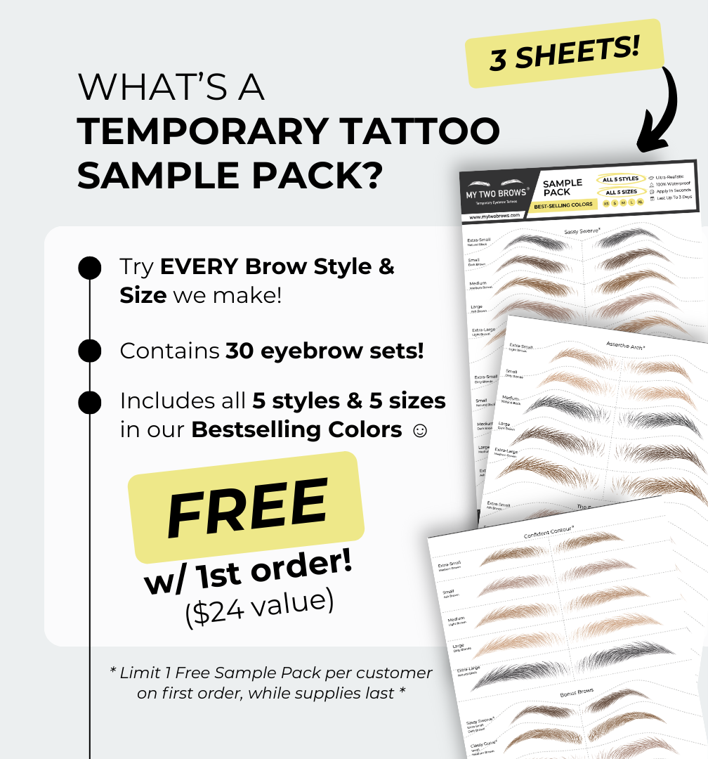Hair-like Eyebrow Tattoo Stickers – Waterproof False Eyebrows Makeup Kit (Black)