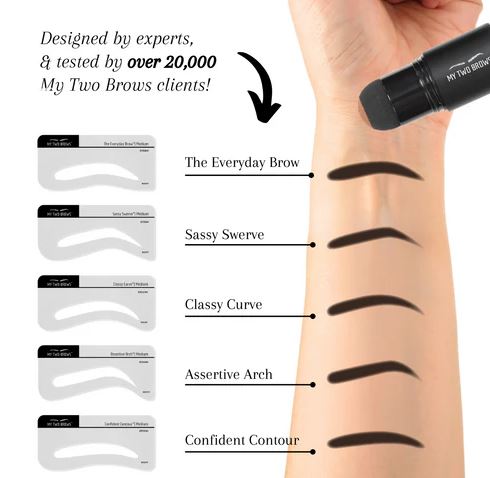 Effortless Eyebrow Stamp & Stencils Kit - Virtual Mirror Try-on
