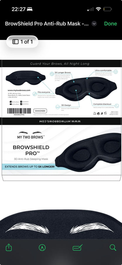BrowShield Pro™ Anti-Rub Sleeping Mask